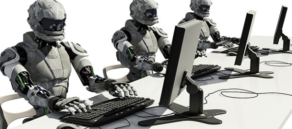 robots working at computers